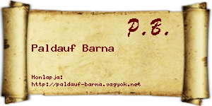 Paldauf Barna névjegykártya